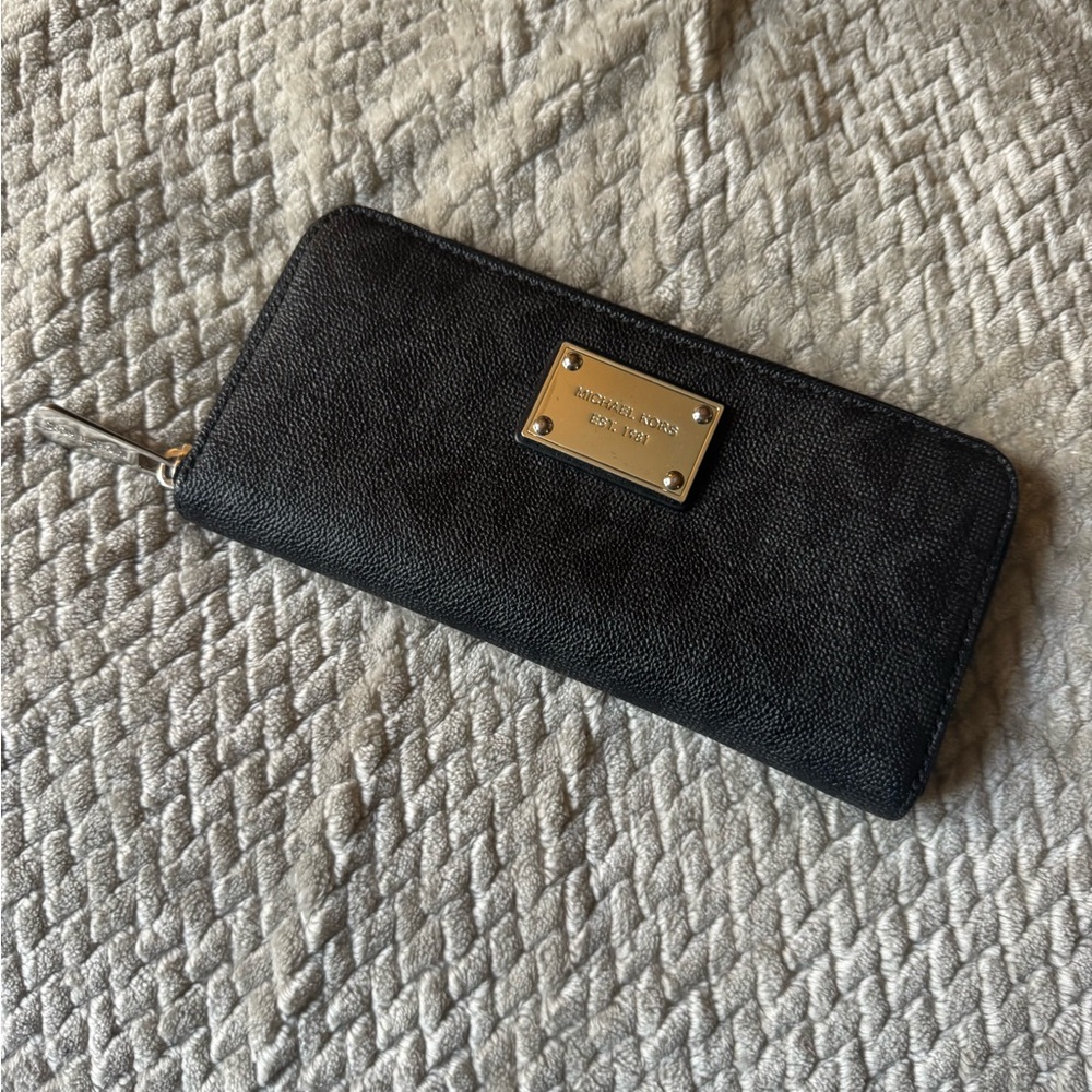 Michael Kors Black Zip-Around Wallet